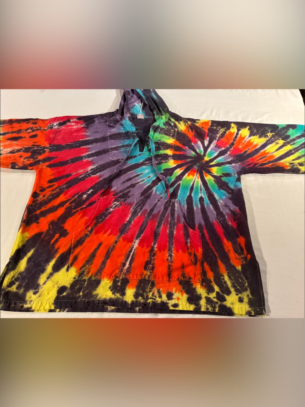 Source Unknown Men’s Tie-Dye Windbreaker Hoodie - Multicolor Spiral